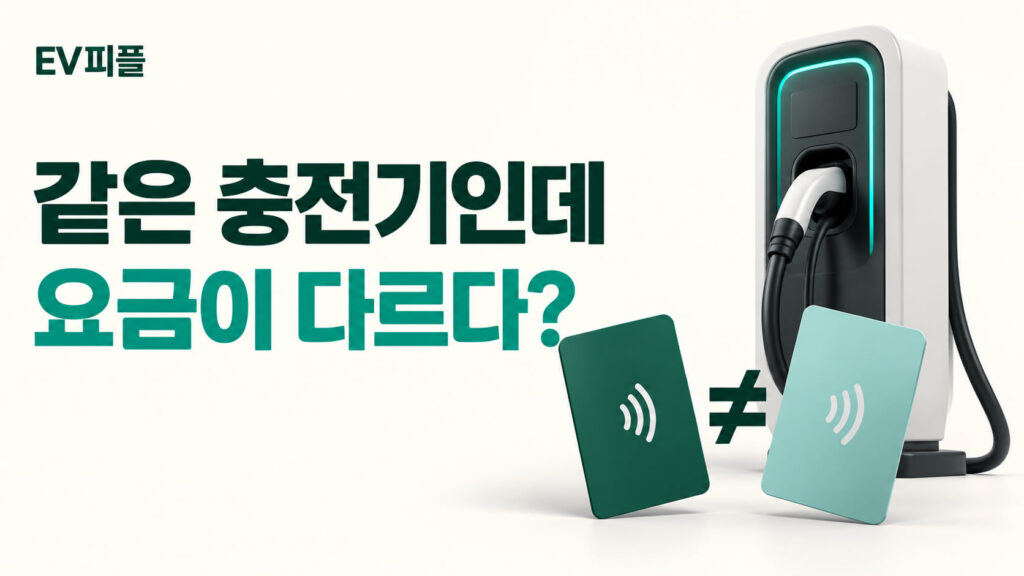 같은 충전기인데 · 요금이 다르다? 내용을 표현한 안내 일러스트